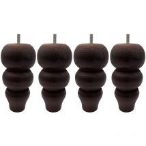 4 pieds Romantique bois wengué 17 cm