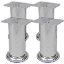 4 pieds ronds de canapé en Nickel brossé 120 mm CFW47874