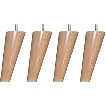 4 pieds scandinaves bois vernis naturel 15 cm