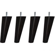 4 pieds scandinaves bois wengé 15 cm
