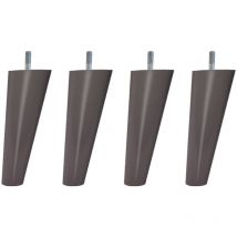 4 pieds scandinaves bois taupe 15 cm