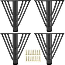 Petites Ecrevisses - 4 Piezas Pata de Mesa 15cm Reemplazo de Patas para Muebles Gabinete Armario Incluye Tornillos Negro