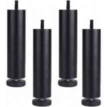 4 Piezas Patas para Camas Regulables Patas de Muebles Moderno con Tornillos Pies para Sofá Escritorio Mesa Negro - 25cm