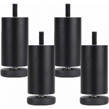 Petites Ecrevisses - 4 Piezas Patas para Camas Regulables Patas de Muebles Moderno con Tornillos Pies para Sofá Escritorio Mesa Negro - 10cm