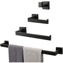 Petites Ecrevisses - 4 Piezas Toalleros de Acero Inoxidable Portarrollos para Papel Higiénico Gancho para Pared Accesorios de Ferreteria de Baño Negro