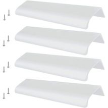 Poignées d'Armoires de Cuisine Dissimulées - 150 mm, Argent Mat (Lot de 4)