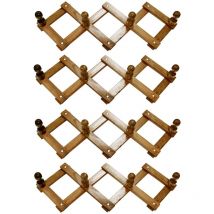4 pz di appendiabiti in legno noce marrone da muro regolabile indossatore 4 p.