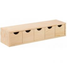 Cassettiera Legno 5 Cassetti In Pino Naturale Mobile Arredamento cm 56x13x12