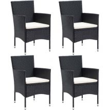 Maison Chic - 4 pz Sedie da Pranzo per Giardino,Sedie da Pranzo da Esterni,Sedie da Cucina Moderne in Polyrattan Nero CNEIV645588 BonneVie