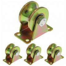 4 roues de porte coulissante 50 mm, roues en acier avec rainure en U, roue à rainure en U pour voie de marche arrière, machine industrielle, porte