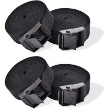 4 Sangles d'arrimage, 1m Sangle de Serrage, Sangle à cliquet, Sangle 25mm, Noir Sangle, avec verrou de Serrage, Sangle a cliquet, Sangle Moto remorque