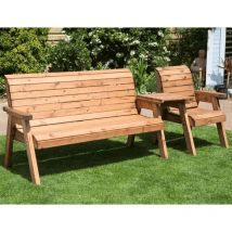 Charles Taylor - Four Seater Companion Set Straight with Cushions - W260 x D74 x H98 - Fully Assembled - Grey