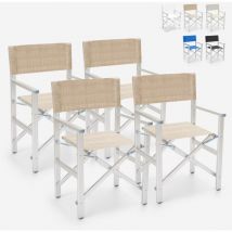 4 Sedie spiaggia mare pieghevole portatile alluminio textilene Regista Gold Colore: Beige