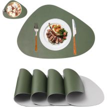 4 Set de Table et Dessous de Verre Antidérapant Imperméables pour Intérieur Cuisine Table à Manger Fête - Vert
