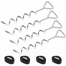 4 Sets De Piquets D'Ancrage Robustes Pour Trampoline Kit D'Ancrage Au Sol- Piquets En Acier Galvanisé Inoxydables Pour Trampoline Jardin Camp