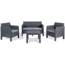 4-Sitzer Lounge Matilde mit Sitzkissen Sitzgruppe Gartengarnitur Gartenmöbel