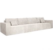 4-Sitzer-Modulsofa in Stoff mit ecrufarbenen Kissen L 350 cm