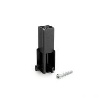 4 Soportes angular para barra para armario Luxe, Pintado negro texturizado, Zamak, 4 un - talla