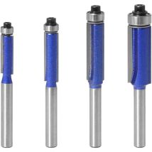 4 Stück 6,35 Mm Schaft, Verbesserter Kopierfräser, Bündigfräser, Doppelnutfräser Mit Oberlager, 6,35, 7,96, 9,52, 12,7 Mm Für 