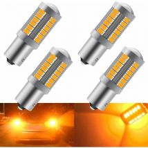 Rnemitery - 4PCS Amber 1156 (180°) Auto-LED-Lampen 900LM Superhelle vordere und hintere Blinkerlampen 12-30V 3,6W