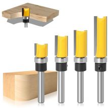 4 Stück Bündigfräser 8mm Schaft, Holz Fräser Für Oberfräse, Flush Trim Fräser Für Präzises Fräsen Und Nutfräsen