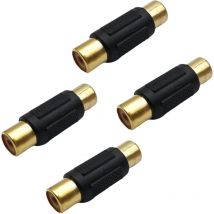 4 Stück Cinch Kupplung Buchse auf Buchse Audio Video Adapter für Lautsprecher, Cinch Kabel, Phono, Verstärker