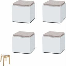 4 Stück Möbelerhöhungen, Bettbeinerhöhungen, Betterhöhungen, Stahlmöbelerhöhung, für Couchtische, Schränke, Sofas, Möbel, Beistelltische (weiß), 60 x