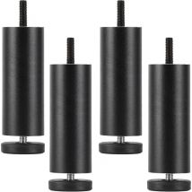 4 Stück Möbelfüße Verstellbare Tischbeine Aluminiumlegierung Möbelbeine für Bett Sofa Schrank Schwarz - 12cm