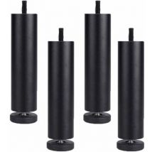 Petites Ecrevisses - 4 Stück Möbelfüße Verstellbare Tischbeine Aluminiumlegierung Möbelbeine Für Bett Sofa Schrank Schwarz - 18cm