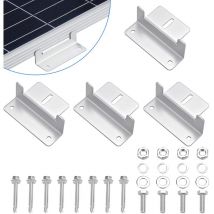 Ladacèe - 4 Stück Solarpanel-Montagehalterung, Aluminiumlegierung, Solarpanel-Z-Halterung, Montagesätze mit Muttern und Schrauben für Wohnmobil-Dach,