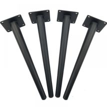 4 Stück Tischbeine Schräge Kegel Möbelbeine Aus Metall Schrankfüße Mit Schrauben Schwarz - 40cm