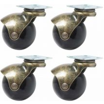 4 Stück Vintage Lenkrollen Rollen für Möbel Möbelrollen 50mm für Sofas Stühle Blumenständer mit Schrauben