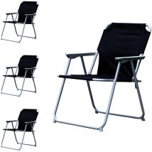 4 Stück Garten / Campingstuhl Oxfort Schwarz -dpo2600s-4