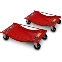 Bituxx - 2 Stück Rangierhilfe für pkw Auto Rangierroller Rangierheber Wagenheber Roller Bis 450Kg Belastbar pro Rangierroller Rot