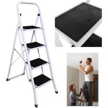 Lucn - 4 Stufen Leiter Klappleiter mit Anti-Rutsch Pedal Trittleiter mit Klappsicherung Robuste Stahlleiter Leichte und Tragbare Haushaltsleiter