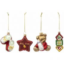 4 Sujets de Noël en verre à suspendre