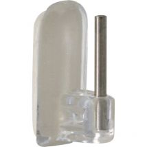 Lot de 4 crochets de tringle sans perçage déportés Transparent 2.5x1.5 cm