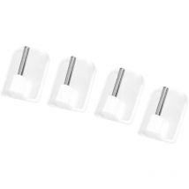 4 Supports piton adhésif Coloris - Blanc