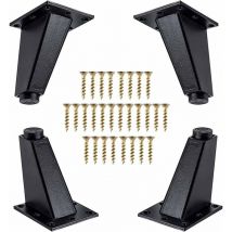 4-teilige Möbelbeine, schräge Möbelbeine aus Aluminiummetall, Sofabeine als Ersatz für Schrank, Sofa, Tisch, Kommode, Befestigungsschrauben im