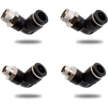 Memkey - 4-teilige pneumatische Anschlüsse, zwei verschiedene Modelle (8 mm × 1/4 Zoll und 8 mm × 1/8 Zoll) Schnellanschlüsse mit Außengewinde,