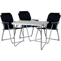 Mojawo - 4-teiliges Campingmöbel Set Schwarz 80x60x68cm-mmc330871+3xmpo2600s