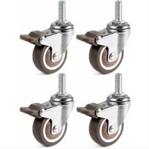 Treetalk – 4er-pack Lenkrollen, 25 Mm – Tragkraft 15 Kg Pro Rolle – Tpe Und Stahl – Schnelle Montage Mit M6×15-gewindebolzen
