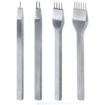 4-teiliges Locher-Werkzeug-Set, 3 mm DIY-Leder-Set, Lederhandwerk-Stanzwerkzeuge, Klauenstanzer, Nähen von Diamant-Schnürloch, für Lederlöcher,