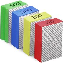 4-teiliges Schleifschwamm-set, Schleifklötze, Diamant-handpolierpads, Handschleifkeile Für Fliesen, Keramik, Glas, Stein, Granit, Marmor