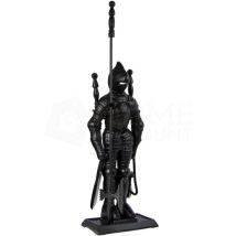 Soldier 4 Piece Companion Set Black Fireplace Accessories Shovel, Poker & Brush