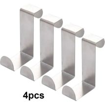 4-teiliges Türhaken-set Aus Edelstahl Für Küchenschränke, Ausziehbare Türhaken Für Kleidung, Schlafzimmer, Badezimmer, Mehrfachhakenhalter (4 Stück)