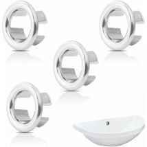 4-teiliges Überlaufring-set Für Spülbecken, Rundloch-spülbeckenblende, Überlaufring-überlaufabdeckung, Waschbecken-überlaufstopfen