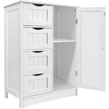 Briefness - 4 Tier Bathroom Cabinet Shelf Free Standing Floor Storage Unit Cupboard Rack