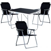 4-tlg Campingsessel schwarz + Campingtisch-MMC330871B+3xMPO2600S