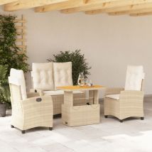 Torana - Vidaxl 4-tlg. Garten-essgruppe Mit Kissen Beige Poly Rattan